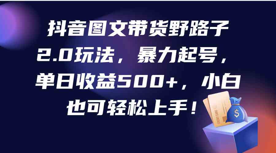 (9790期)抖音图文带货野路子2.0玩法,暴力起号,单日收益500+,小白也可轻松上手!-柚子网创