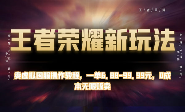 卖王者荣耀国服操作教程项目