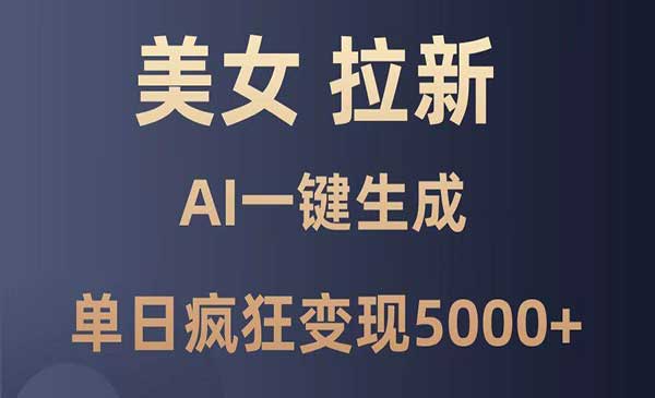 AI美女暴力拉新项目，疯狂变现5000+-柚子网创