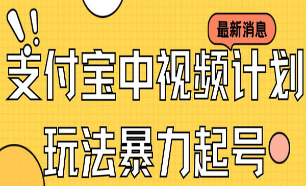 支付宝中视频暴力起号-柚子网创