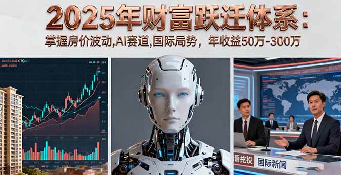 （16217期）2025年财富跃迁体系：掌握房价波动,AI赛道,国际局势，年收益50万-300万-柚子网创
