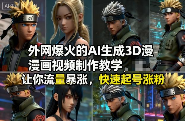 外网爆火的AI生成3D漫画视频制作教学，让你流量暴涨，快速起号涨粉！-柚子网创