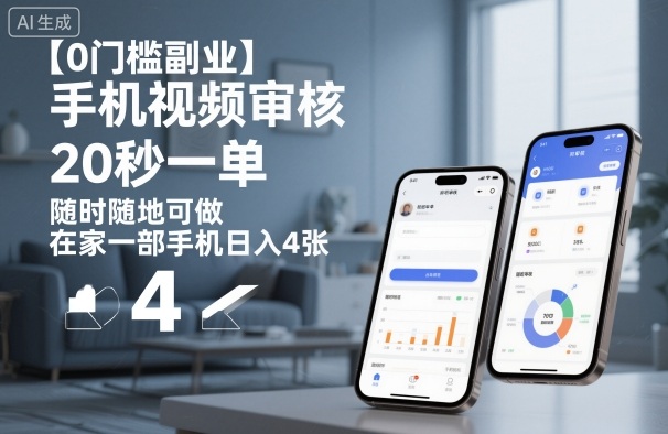 【0门槛副业】手机视频审核，20秒一单，随时随地可做，在家一部手机日入4张【揭秘】-柚子网创