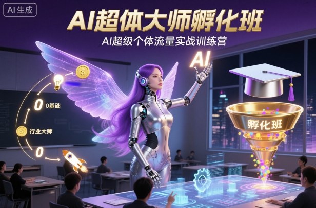 AI超体大师孵化班，AI超级个体流量实战训练营-柚子网创