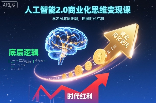 人工智能2.0商业化思维变现课，学习AI底层逻辑，把握时代红利-柚子网创