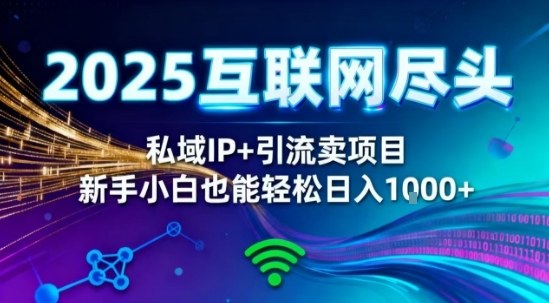 2025网创尽头王炸项目！私域IP+精准引流，新手小白在家躺賺日入1k，零经验也能上手【揭秘】-柚子网创