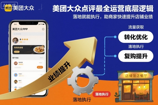 美团大众点评最全运营底层逻辑，落地就能执行，助商家快速提升店铺业绩-柚子网创