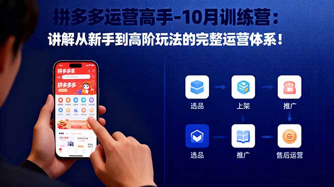 拼多多运营高手-10月训练营：讲解从新手到高阶玩法的完整运营体系！-柚子网创
