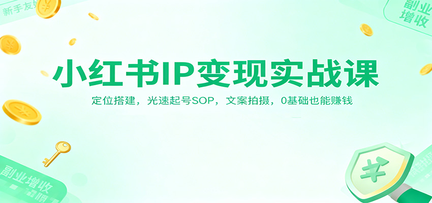 小红书IP变现实战课：定位搭建，光速起号SOP，文案拍摄，0基础也能赚钱-柚子网创
