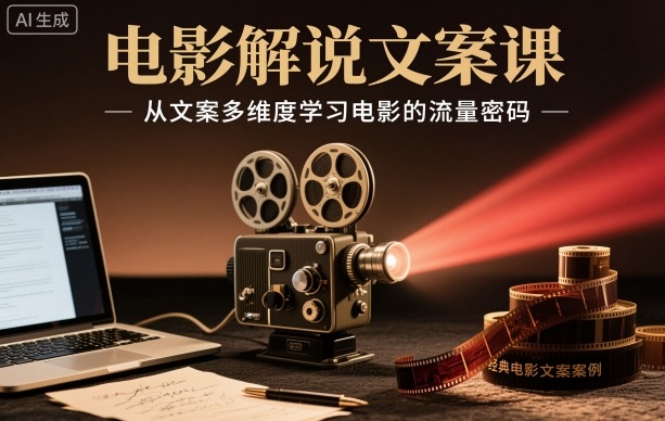 电影解说文案课，从文案多维度学习电影的流量密码-柚子网创