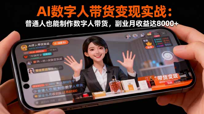 AI数字人带货变现实战:普通人也能制作数字人带货,副业月收益达8000+-柚子网创