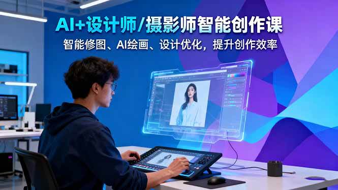AI+设计师/摄影师智能创作课：智能修图、AI绘画、设计优化，提升创作效率-柚子网创