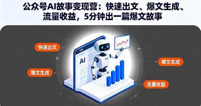 （16201期）公众号AI故事变现营：快速出文、爆文生成、流量收益，5分钟出一篇爆文故事-柚子网创