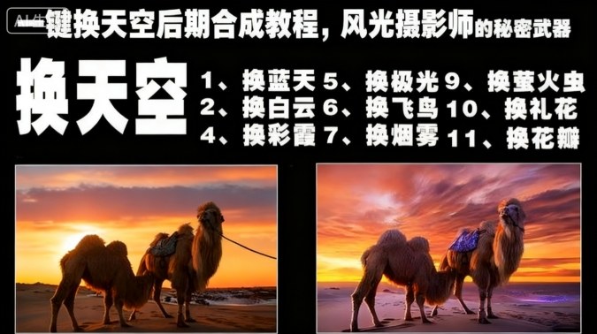 一键换天空后期合成教程，风光摄影师的秘密武器-柚子网创