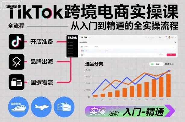 TikTok跨境电商实操课，从入门到精通的全实操流程-柚子网创