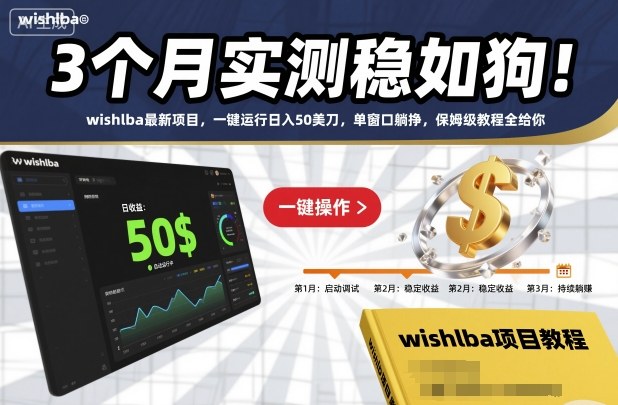 3个月实测稳如狗！wishlba最新项目，一键运行日入50美刀，单窗口躺挣，保姆级教程全给你【揭秘】-柚子网创