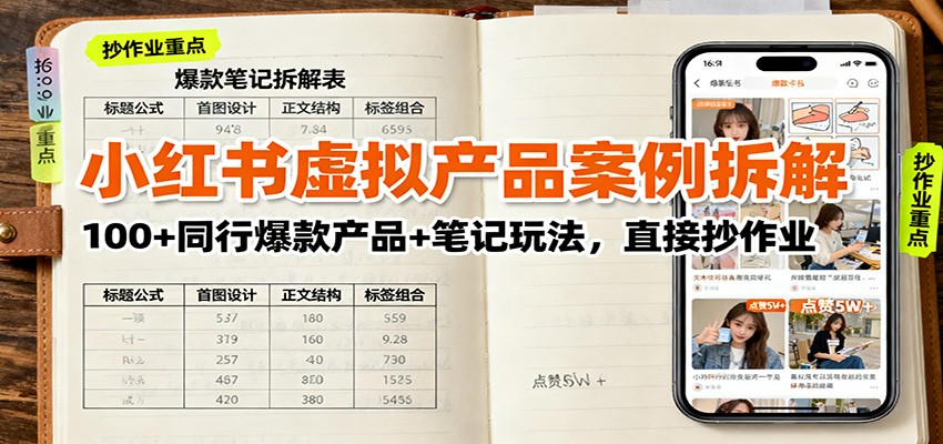 小红书虚拟产品案例拆解：100+同行爆款产品+笔记玩法，直接抄作业-柚子网创