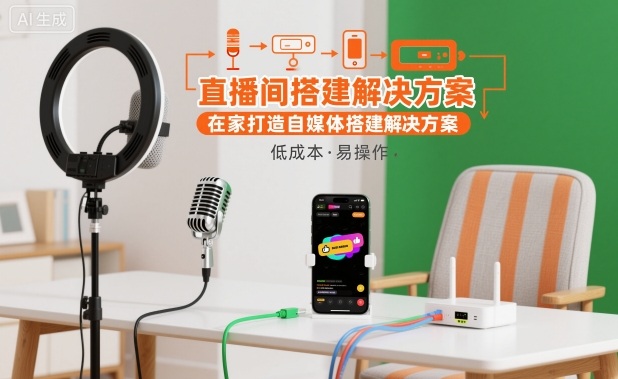 直播间搭建解决方案，在家打造自媒体搭建解决方案-柚子网创