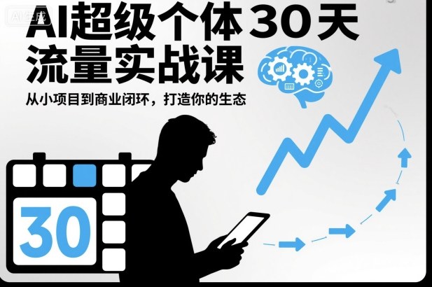 AI超级个体30天流量实战课，从小项目到商业闭环，打造你的生态-柚子网创