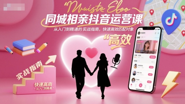 同城相亲抖音运营课，从入门到精通的实战指南，快速高效匹配对象-柚子网创