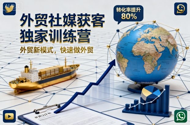 外贸社媒获客独家训练营，外贸新模式，快速做外贸(更新)-柚子网创