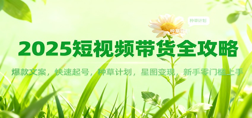 2025短视频带货全攻略：爆款文案，快速起号，种草计划，星图变现，新手零门槛上手-柚子网创