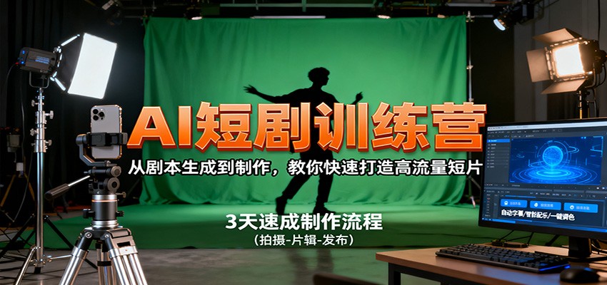 AI短剧训练营,从剧本生成到制作,教你快速打造高流量短片-柚子网创