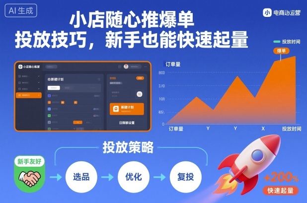 小店随心推爆单投放技巧，新手也能快速起量-柚子网创