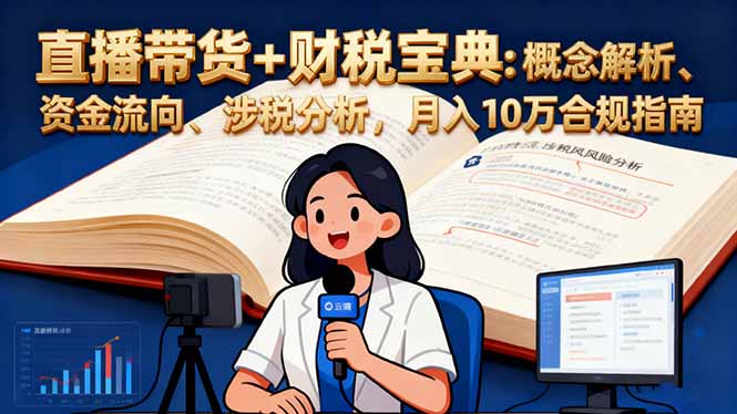 直播带货+财税宝典：概念解析、资金流向、涉税分析，月入10万合规指南-柚子网创