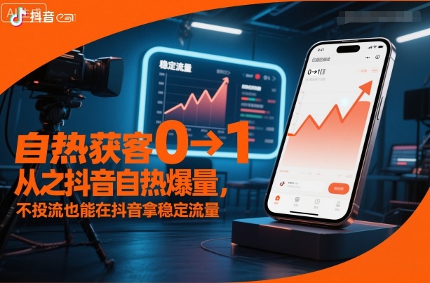 自热获客从0到1之抖音自热爆量，不投流也能在抖音拿稳定流量-柚子网创