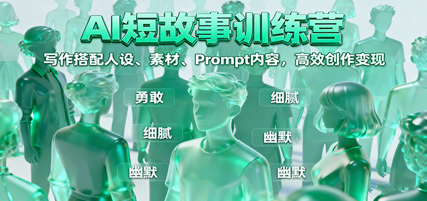 AI短故事训练营：写作搭配人设、素材、Prompt内容，高效创作变现-柚子网创
